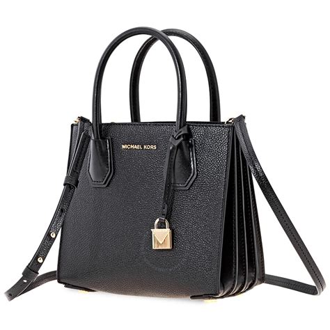 michael kors black medium crossbody bag|michael kors medium mercer handbag.